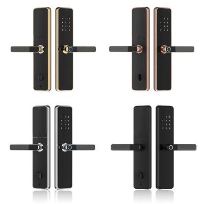 China Anti-peep Code Stainless Steel Locks Biometric Fingerprint Locker Usb Charging Black Handle Combination Smart Door Lock Guangdong Hyh for sale