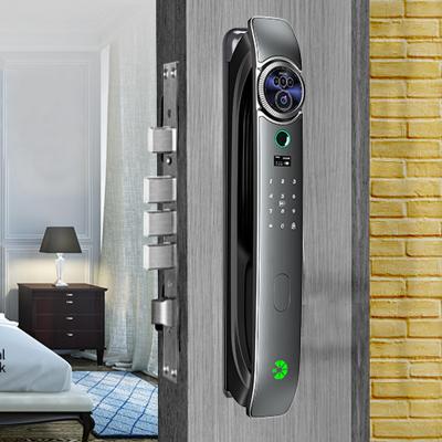 China Advanced Tuya Anti-peep Code Smart Door Lock With Camera Face Recognition Fingerprint Password IC Card Open Wifi Digital Lock for sale