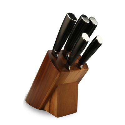 China Amazon Viable Hot Selling Pakka Handle Stainless Steel Knife Set Wooden Kitchen Set Block Sets for sale