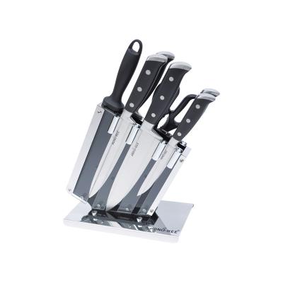 China Customized Disposable Logo 7 Pcs Kitchen Knife Set With Block ABS Acrylic Stainless Steel Handle Kitchen Gift Set for sale