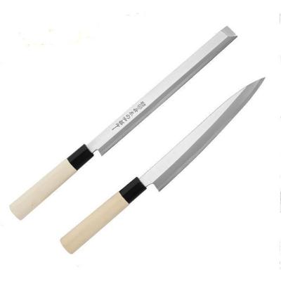 China Sustainable 9.5 Inch 5CR15MOV Japanese Sushi Square Tip Knife With Nature Wood Handle for sale