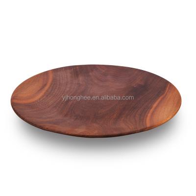 China Sustainable Serving Dish European Kitchenware 10-Inch Ash Wood Circular Tray for sale