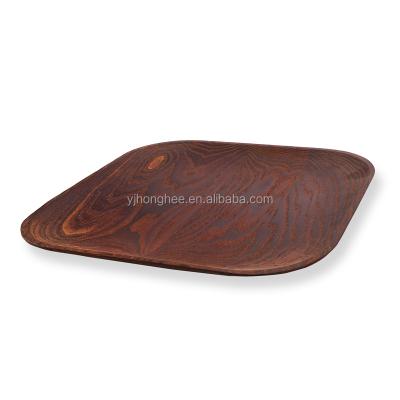 China Sustainable Serving Dish European Kitchen Tableware 10-Inch Ash Wood Square Tray for sale