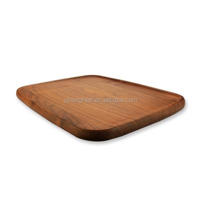 China Design Handcrafted Minimalist Whole-piece Customized Walnut Made Solid Wood Serving Tray Cutting Board for sale