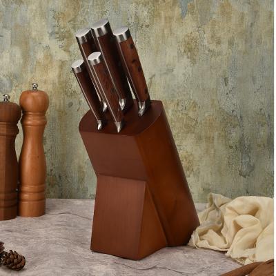 China Viable High Quality Acacia Kitchen Knife Holder Solid Wood Universal Knife Block for sale