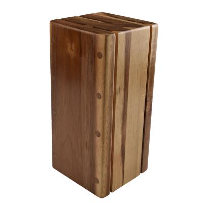 China Viable Wholesale Kitchen Acacia Wood Block Knife Holder Stand Universal Set for sale