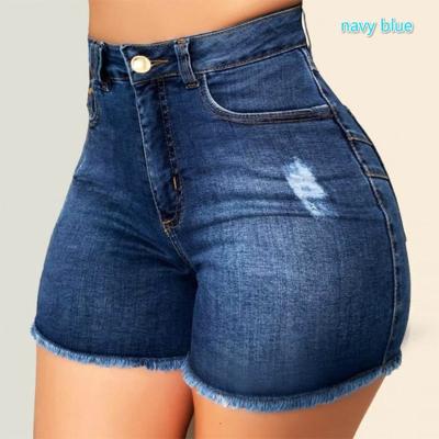 China New Style QUICK DRY Ripped High Waist Stretch Denim Shorts Womens Jeans for sale