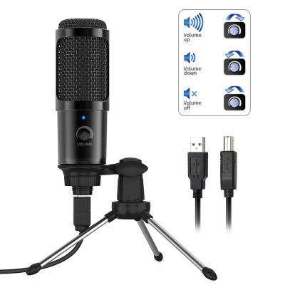 China USB microphone USB computer studio recording condenser microphone for streaming broadcast microphone with tripod stand for sale