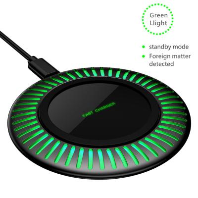 China UFO Pad 15W QI Fast Charging Fast Wireless Charger Type-C New Atmosphere Light Charging Qi Wireless Charger Design for sale