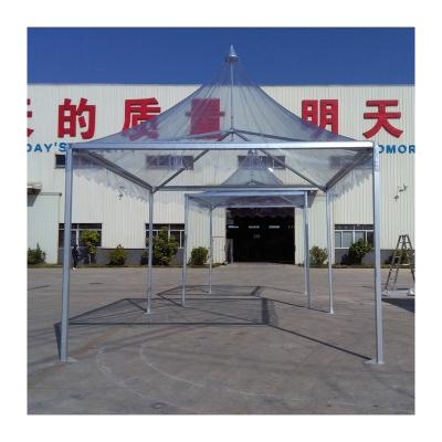 China Easy to disassemble and can be reused many times factory wholesale clear outdoor transparent pagoda garden tent waterproof PVC 5X5 canopy tents for events for sale