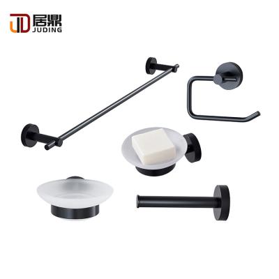 China Durable Sus304 Matt Black Washroom Accessories Bathroom Fashion Accessories Zinc Alloy Set for sale