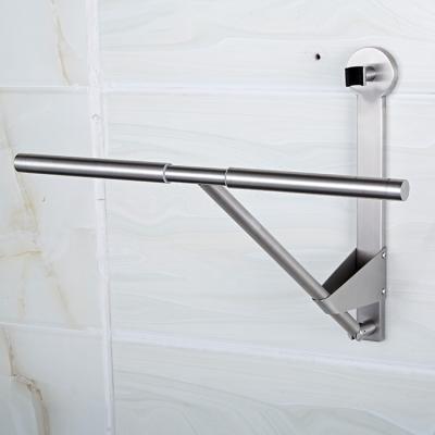 China Durable BACKREST Stainless Steel Movable Pole Wall Mount Triangle Towel Rail Bar Rack for sale