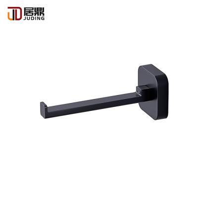 China New Bathroom Matt Black Tissue Holder Without Lid Durable Wall Mounted Toilet Paper Holder for sale