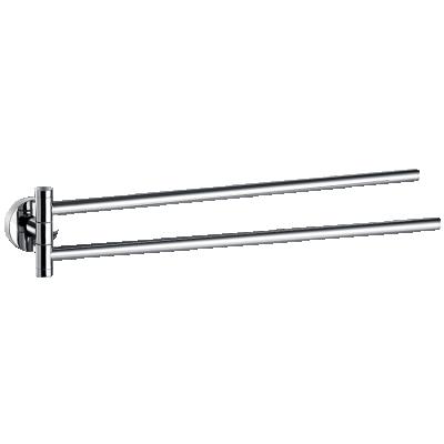 China Durable 2AM Double Towel Bars Zinc-Alloy And Brass Rail for sale