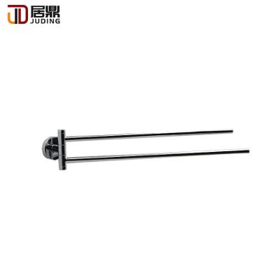 China Durable Wall Mounted Bathroom Accessories Chrome Towel Rail Double Arm Towel Rack for sale