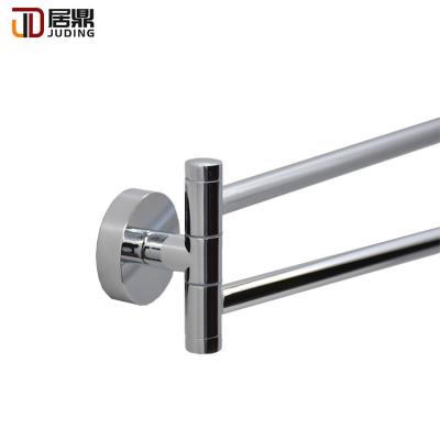 China Durable Easy Install Towel Rack Wall Mounted Dangle Towel Bar Folding Arm Swivel Rack Double Chrome Arm Towel Rail for sale