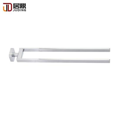 China Good Quality Durable Bathroom Chrome Double Towel Rack Wall Mounted Two-Arm Towel Rack for sale