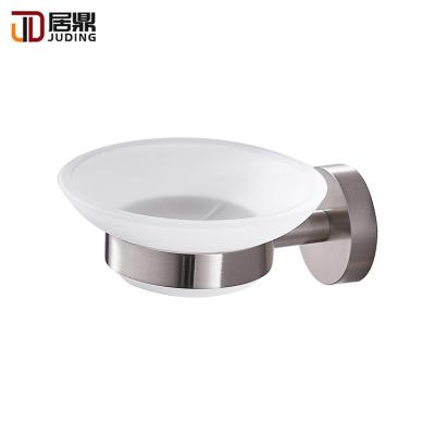 China Durable Wholesale Household Bathroom Wall Mount Zinc Alloy Sand Nickel Soap Dish Holder for sale