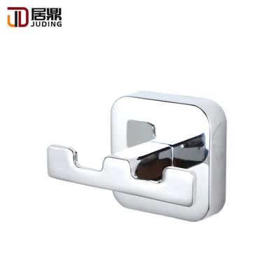 China Viable Hot Sale Wall Mounted Hotel Zinc Alloy Home Bathroom Chrome Plated Robe Coat And Double Towel Robe Hook for sale