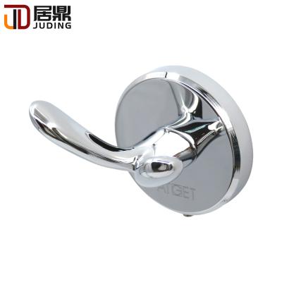 China Durable High Quality Bathroom Brass Round Towel Hook Double Base Coat Hook for sale