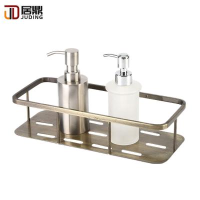 China Sus201 Durable High Quality Brass Bronze Wall Mounted Wire Basket Rack Square Kitchen Bathroom Storage Basket for sale