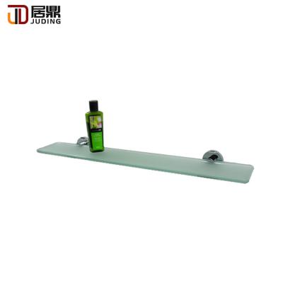 China Durable Factory Hot Sale Bathroom Chrome Wall Mounted Single Glass Shelf for sale