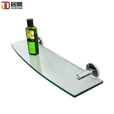 China Durable Chrome Finish Accessories Bathroom Glass Shelf For Bathroom Shelf for sale