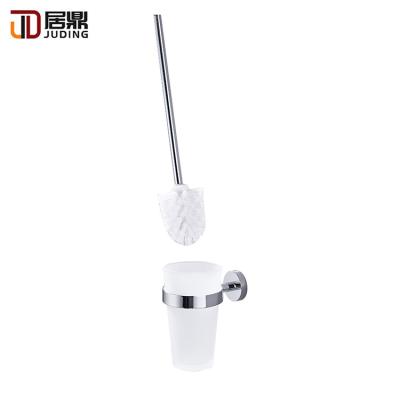 China Durable Hot Selling Wall Mounted Standing Bathroom Metal Toilet Brush Holder Cleaning Glass Set for sale