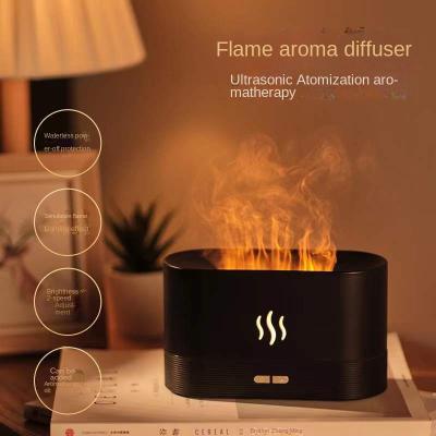 China New Household Simulation Large Fog Flame Humidifier Aromatherapy Machine USB Flame Atmosphere Lamp Home Office Humidification Aromatherapy for sale