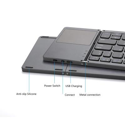 China Touchpad For iPad IOS Tablet PC Mobile Phone Using PortableTouch Pad Wireless Keyboard 3 Level Foldable Keyboard for sale