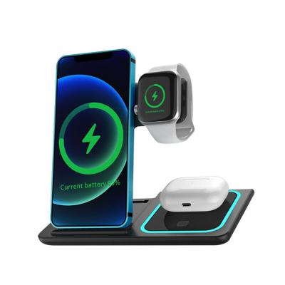 China 15w Phone Fast Charging Stand 3 in 1 Wireless Charger for Magsafe Iphone 1 Max Watch 15w Fast Charging Dock Phone Holder for sale