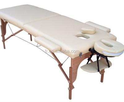 China New wooden white portable massage table couch in carry case for sale