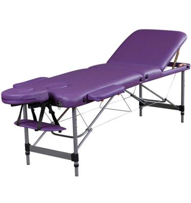 China Massage Table CE Approval 3 Section Aluminum Portable Vibrating Massage Table For Folding Salons for sale