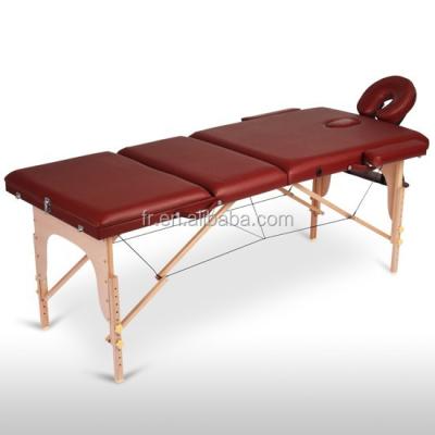 China Comfortable Portable And Folding Wooden Massage Table With Adjustable Height for sale