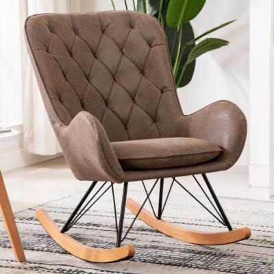 China New Style Modern Tufted Glider Rocking Chair With Padded Cushion for sale