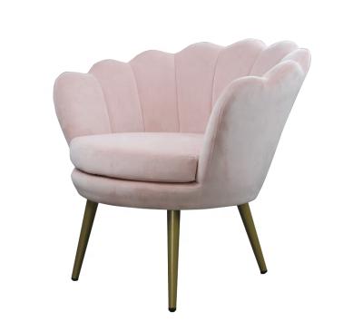 China Leisure Chair Gold Stainless Steel Velvet Armchair/Modern Pink Lounge Chair Ornate Accent Chair with Metal Legs for Living Room/Bedro for sale