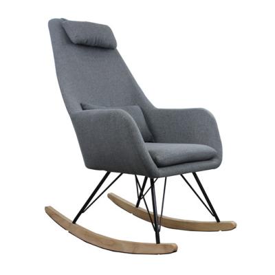 China Comfortable Eco-Friendly Leisure Rocking Chair With Fabric Upholstery Metal Legs Armchair For Living Room for sale