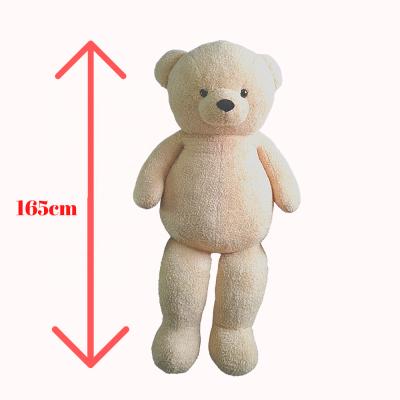 China Ready to Ship Plush Big Bear Stuffed Giant Light Brown Plush Teddy Bear Toy Toys 165cm/65' for sale