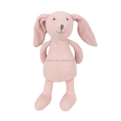 China AZO Free 2021 Popular Wholesale OAINI OEM ODM Rabbit Stuffed Kids Accompanying Soft Animal Toys Lovely Bunny Toys Knitted for sale