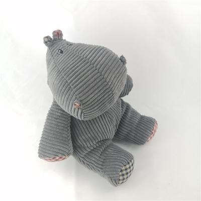 China New Arrival Popular Azo Free Kids Children Playing Soft Plush Toy Doll Customized Corduroy Stuffed Hippo Animal Toy for sale