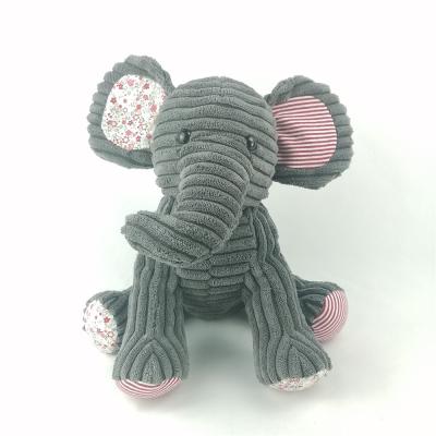 China Azo Free New Arrival Popular Kids Children Playing Soft Plush Toy Doll Customized Corduroy Stuffed Elephant Animal Toy for sale