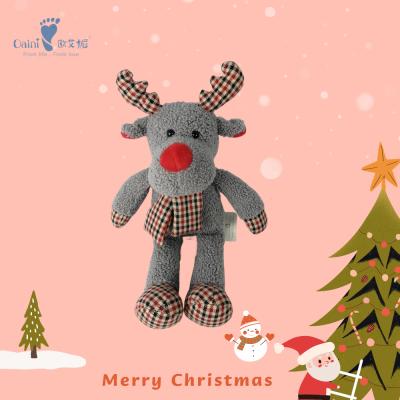 China Azo Free Popular Custom Plush Christmas Gifts Toy Lovely Christmas Stuffed Linen Deer Animal Toy for sale