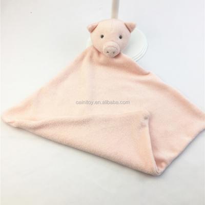 China 2021 OAINI ODM OEM Azo Free Plush Baby Comforter Stuffed Animal Baby Toy Baby Gifts Plush Pig Comforter for sale