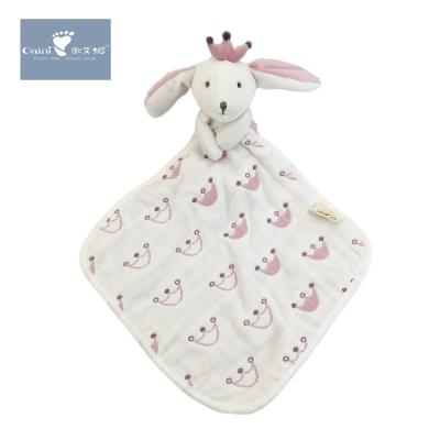 China 2021 High Quality Baby Bunny Baby Toy Soft Stuffed Animal ODM OEM OAINI Rabbit Azo Free Comforter Baby Doudou for sale