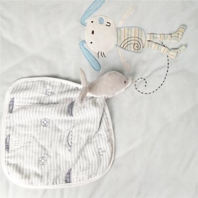 China Azo Free Soft Plush and Animal Comforter Stuffed Fish Toy Infant Towel Custom Plush Dolphin Baby Comforter for sale