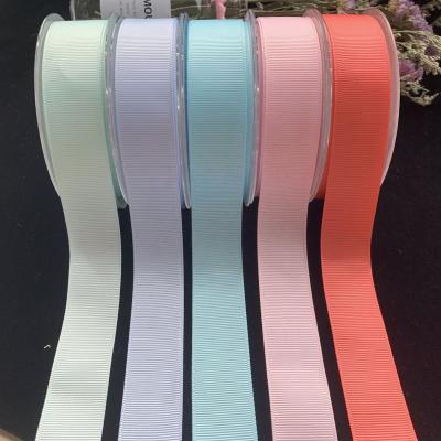 China Factory direct fashion viable custom 25mm polyester plain PANO grosgrain ribbon for gift wrap for sale