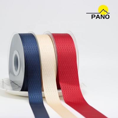 China Wholesale Viable PANO Gift Ribbon Custom 16mm Character Rhombus Fancy Featured Decorative Ribbon for sale