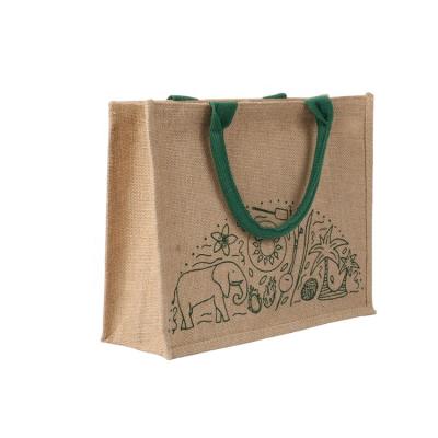 China Hot Selling Manufacturer Handled Eco Burlap Jute Shopping Bag Wholesale Custom Logo Printing for sale