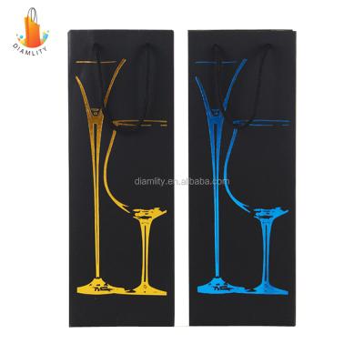 China 2021 new recyclable wine bottle bags/wine paper bag/style handled paper bag in cheap price for sale