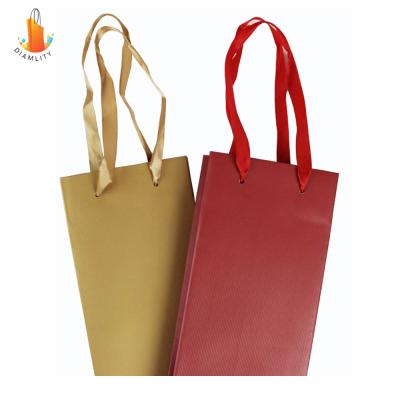 China Wine Bottle Recyclable Paper Bag, Brown Paper Bags, Wine Paper Bags for sale